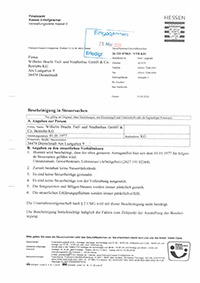 Bescheinigung in Steuersachen