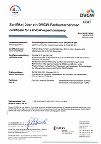 DVGW-Fachunternehmen nach GW 301 Rohrleitungsbau